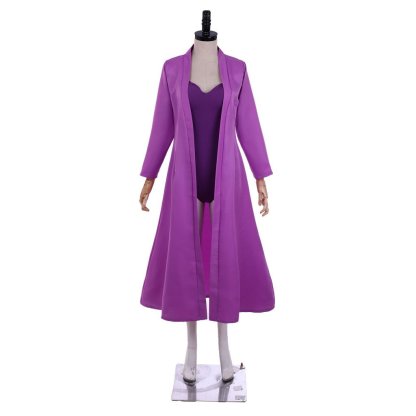 Elegant Long Purple Robe with Fitted Jumpsuit - Anime Cosplay Costume for Fans-Astricos