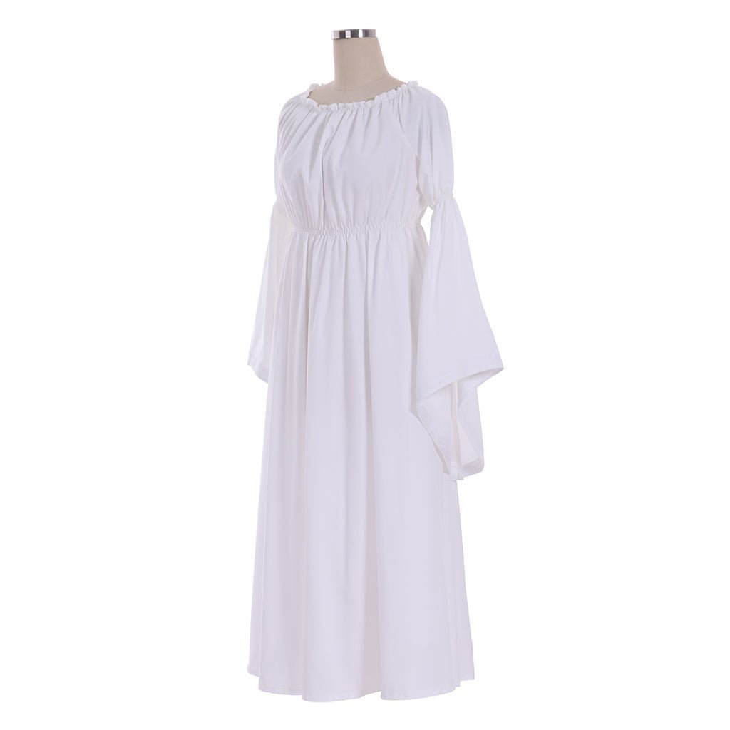 Elegant White Regency Ball Gown Dress | Medieval Masquerade Tea Gown | Authentic Lady Regency Style-Astricos
