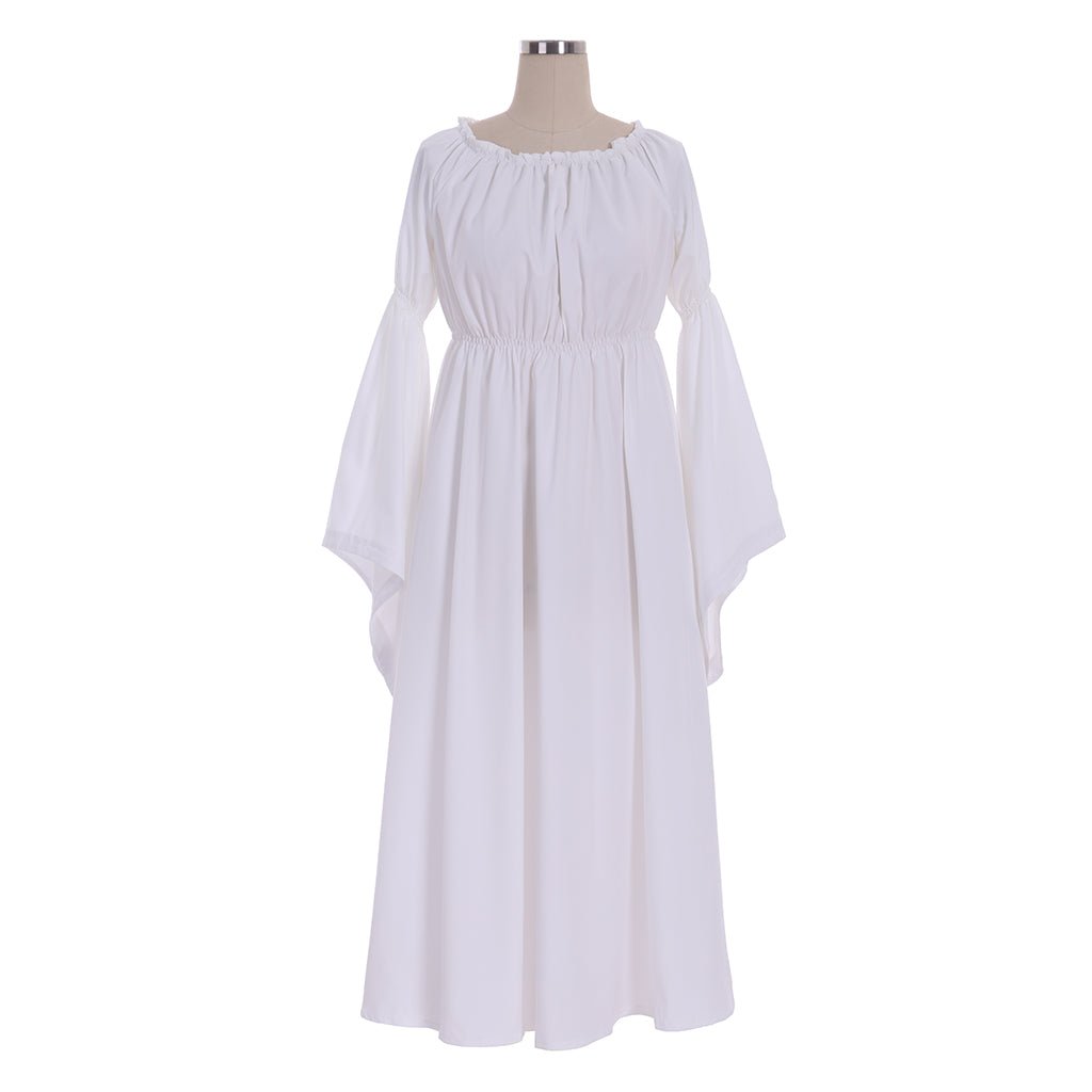 Elegant White Regency Ball Gown Dress | Medieval Masquerade Tea Gown | Authentic Lady Regency Style-Astricos
