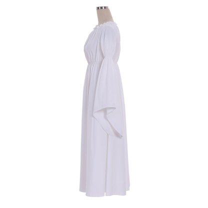 Elegant White Regency Ball Gown Dress | Medieval Masquerade Tea Gown | Authentic Lady Regency Style-Astricos