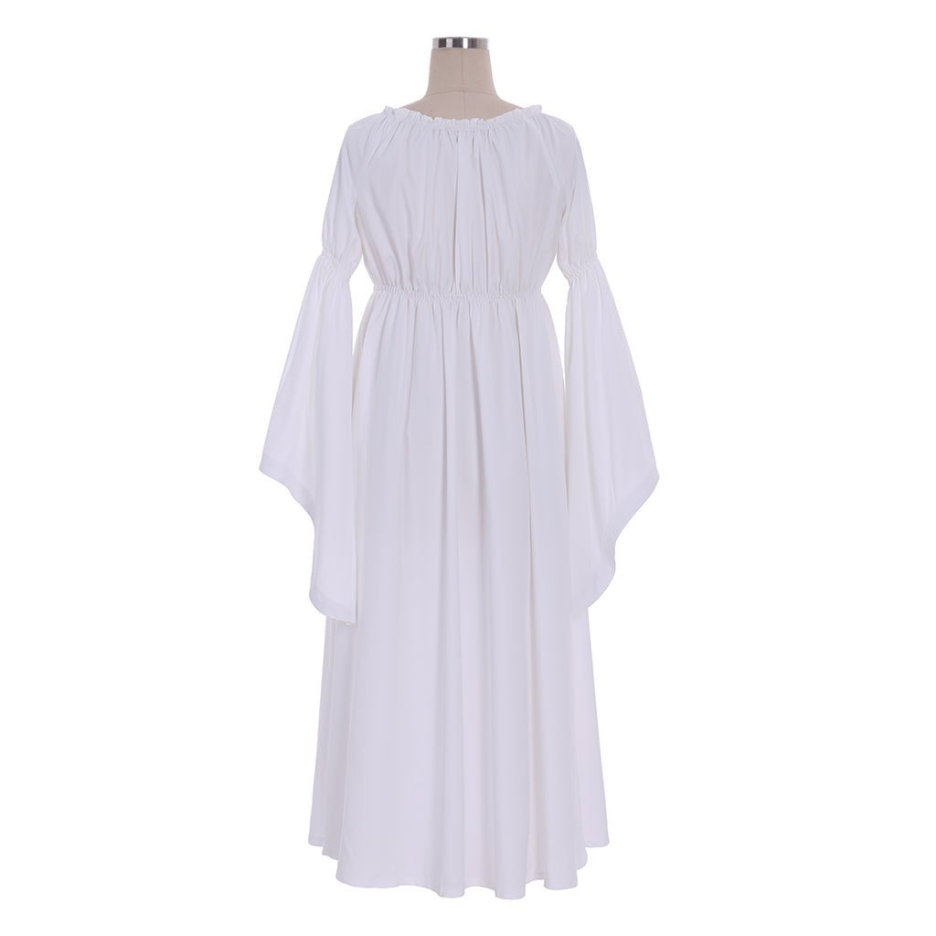 Elegant White Regency Ball Gown Dress | Medieval Masquerade Tea Gown | Authentic Lady Regency Style-Astricos