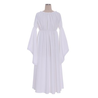 Elegant White Regency Ball Gown Dress | Medieval Masquerade Tea Gown | Authentic Lady Regency Style-Astricos