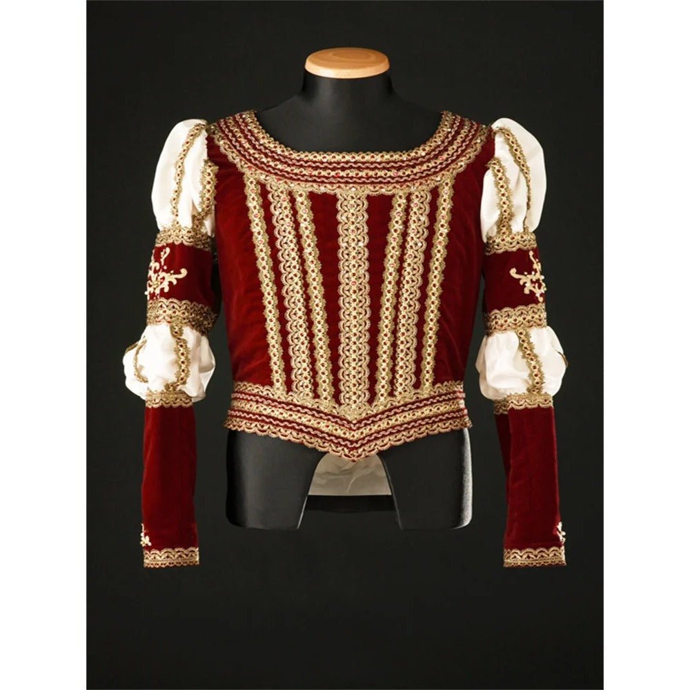 Elizabethan Tudor Prince Cosplay Costume - Renaissance Uniform Tops for Ballet & Theater | Astricos-Astricos