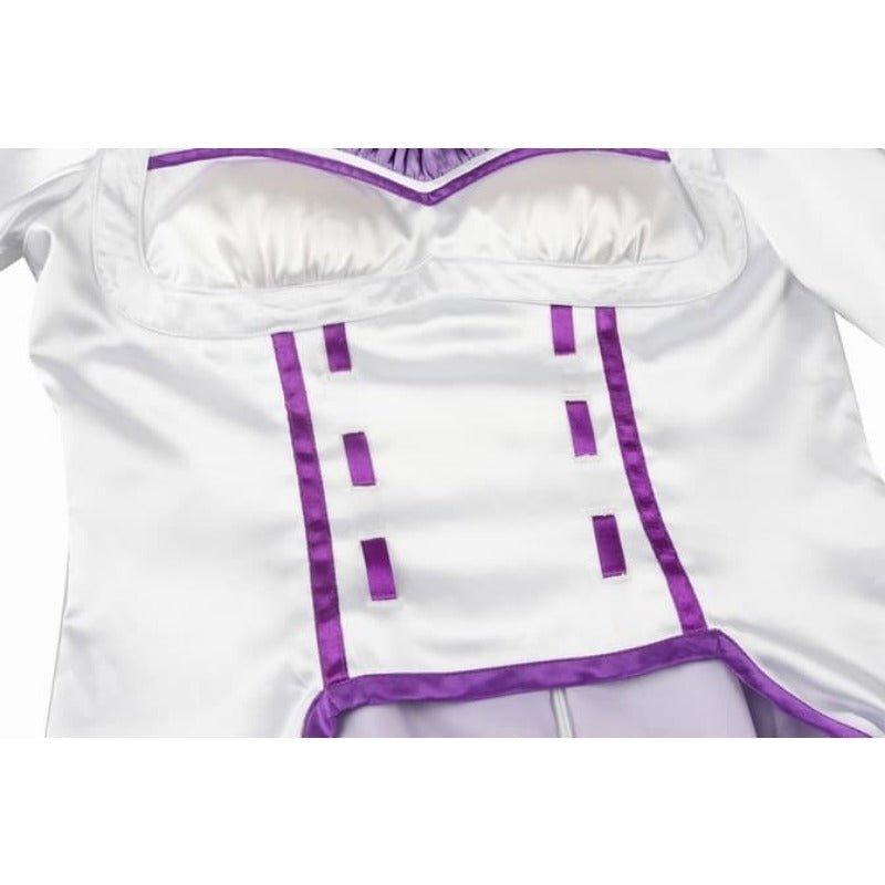 Emilia Cosplay Costume - Re:Zero Kara Hajimeru Isekai Seikatsu Anime Dress with Headdress for Halloween Party - Astricos