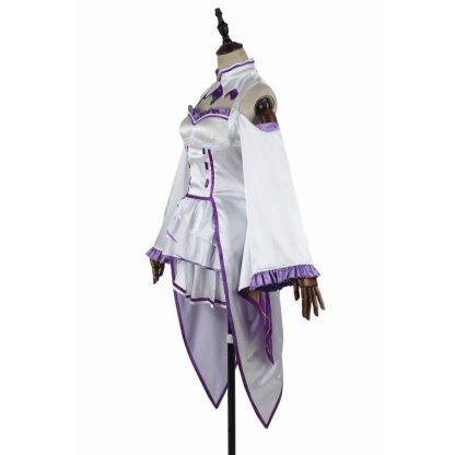 Emilia Cosplay Costume - Re:Zero Kara Hajimeru Isekai Seikatsu Anime Dress with Headdress for Halloween Party - Astricos