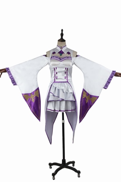 Emilia Cosplay Costume - Re:Zero Kara Hajimeru Isekai Seikatsu Anime Dress with Headdress for Halloween Party - Astricos