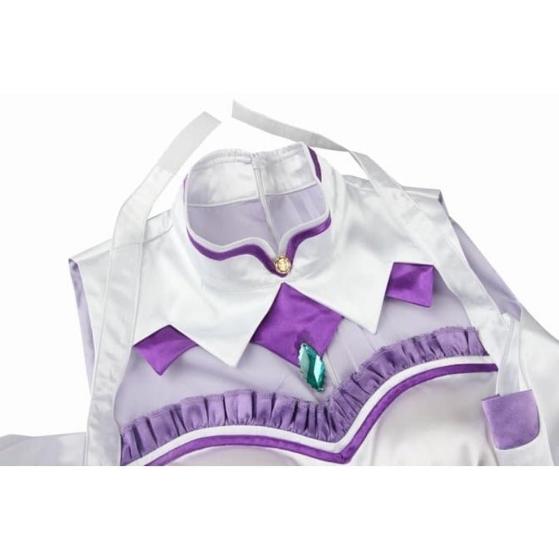 Emilia Cosplay Costume - Re:Zero Kara Hajimeru Isekai Seikatsu Anime Dress with Headdress for Halloween Party - Astricos