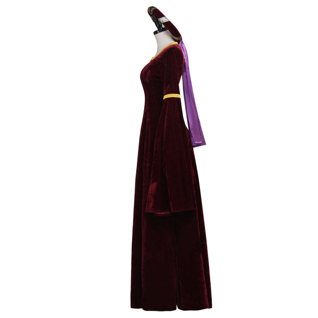 Medieval Vintage Dark Red Turing Renaissance Dress - Premium Cosplay Costume for Halloween & Carnival-Astricos