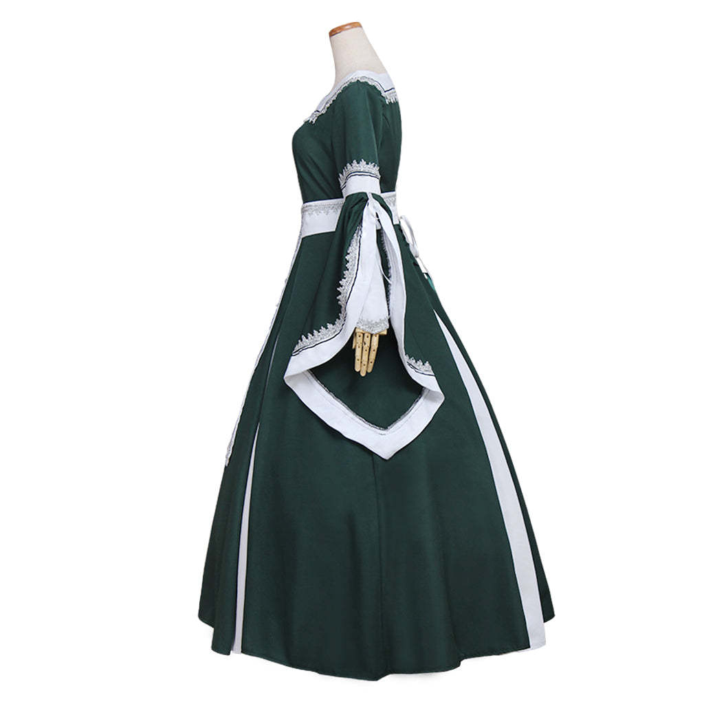 Medieval Palace Princess Green Dress - Renaissance Victorian Cosplay Costume for Women-Astricos