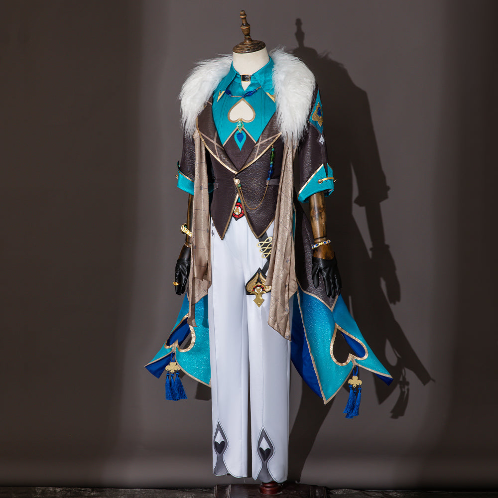 Honkai Star Rail Aventurine Cosplay Costume Wig & Earrings Set | Authentic Game Cosplay Accessories-Astricos