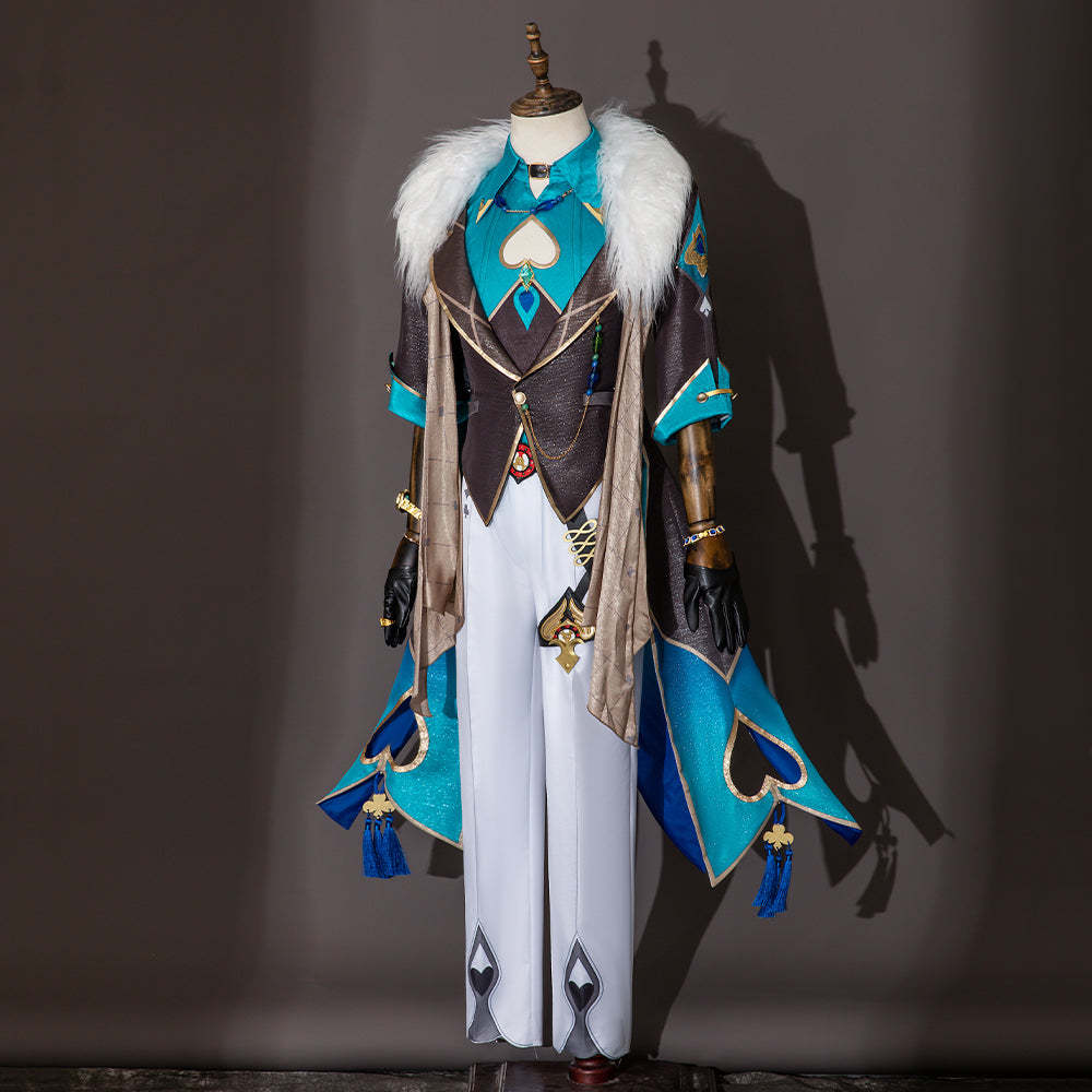 Honkai Star Rail Aventurine Cosplay Costume Wig & Earrings Set | Authentic Game Cosplay Accessories-Astricos