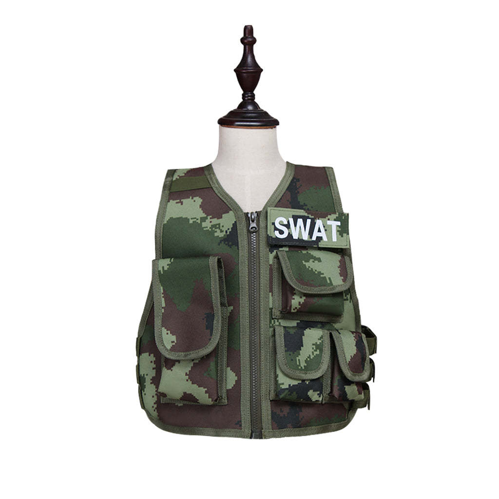 Kids Military Airsoft Vest - Camouflage Tactical Cosplay Costume for Outdoor Adventures-Astricos