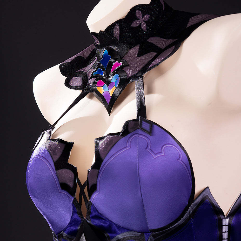 Honkai Star Rail Black Swan Cosplay Costume - Purple Dress & Wig Set | Astricos-Astricos