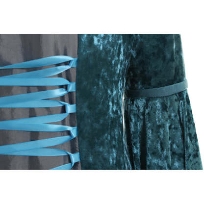 Elegant Lady's Medieval Renaissance Blue Velvet Ball Gown Costume | Astricos-Astricos