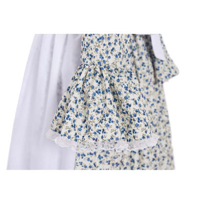Victorian Pioneer Pilgrim Wench Floral Prairie Dress - Women's Countryside Colonial Lolita Costume-Astricos