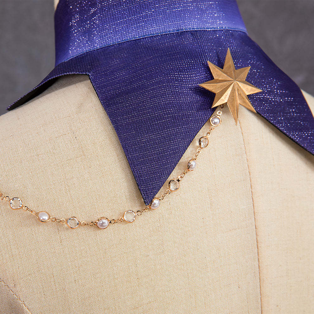 Robin Honkai Star Rail Cosplay Costume Set with Wig, Hairpins, Earrings, and Gloves-Astricos