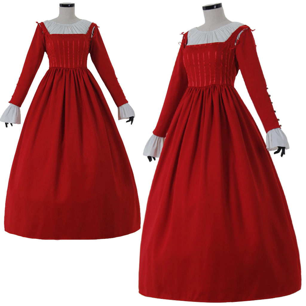 Women's Red Medieval Renaissance Victorian Princess Costume for Evening Balls & Theme Parties-Astricos