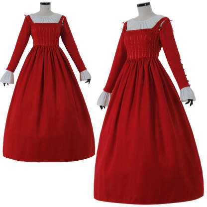 Women's Red Medieval Renaissance Victorian Princess Costume for Evening Balls & Theme Parties-Astricos