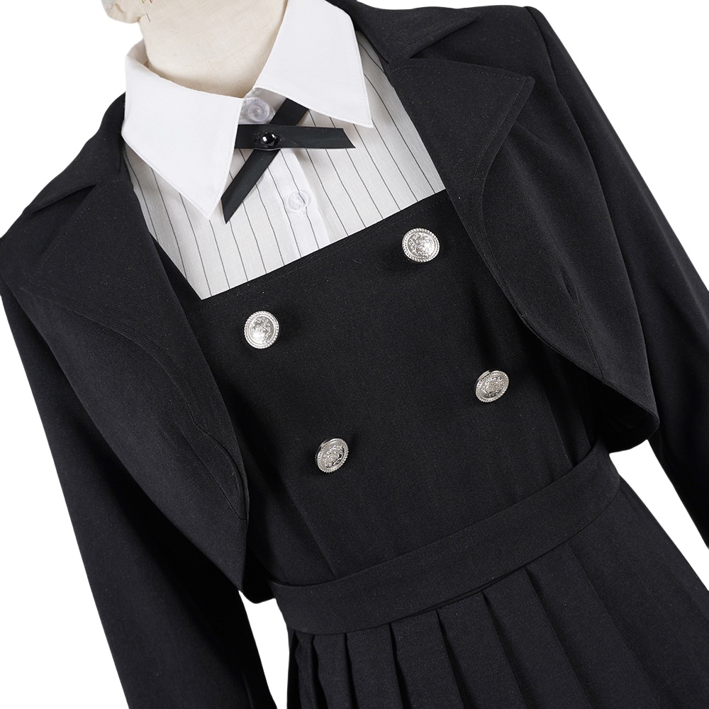 White Arrow Black School Uniform Cosplay Costume - Rock is a Lady's Hobby Anime Outfit-Astricos