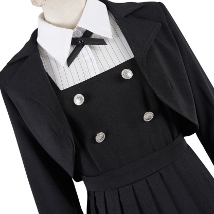 White Arrow Black School Uniform Cosplay Costume - Rock is a Lady's Hobby Anime Outfit-Astricos