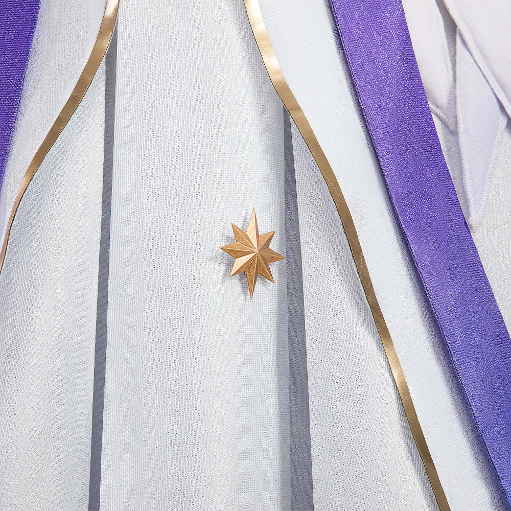 Robin Honkai Star Rail Cosplay Costume Set with Wig, Hairpins, Earrings, and Gloves-Astricos