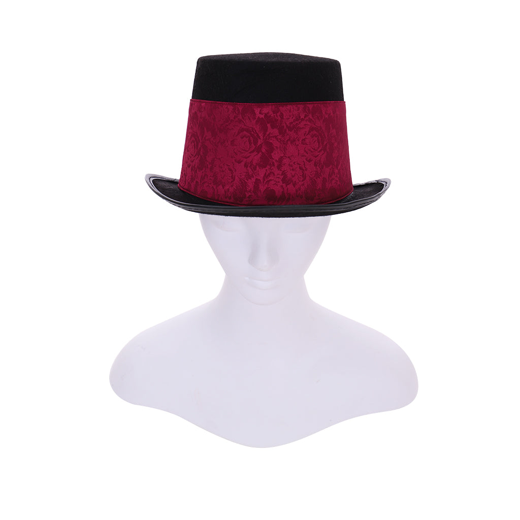 RED Steampunk Burning Man Women Top Hat - Unique Cosplay Costume Accessory-Astricos