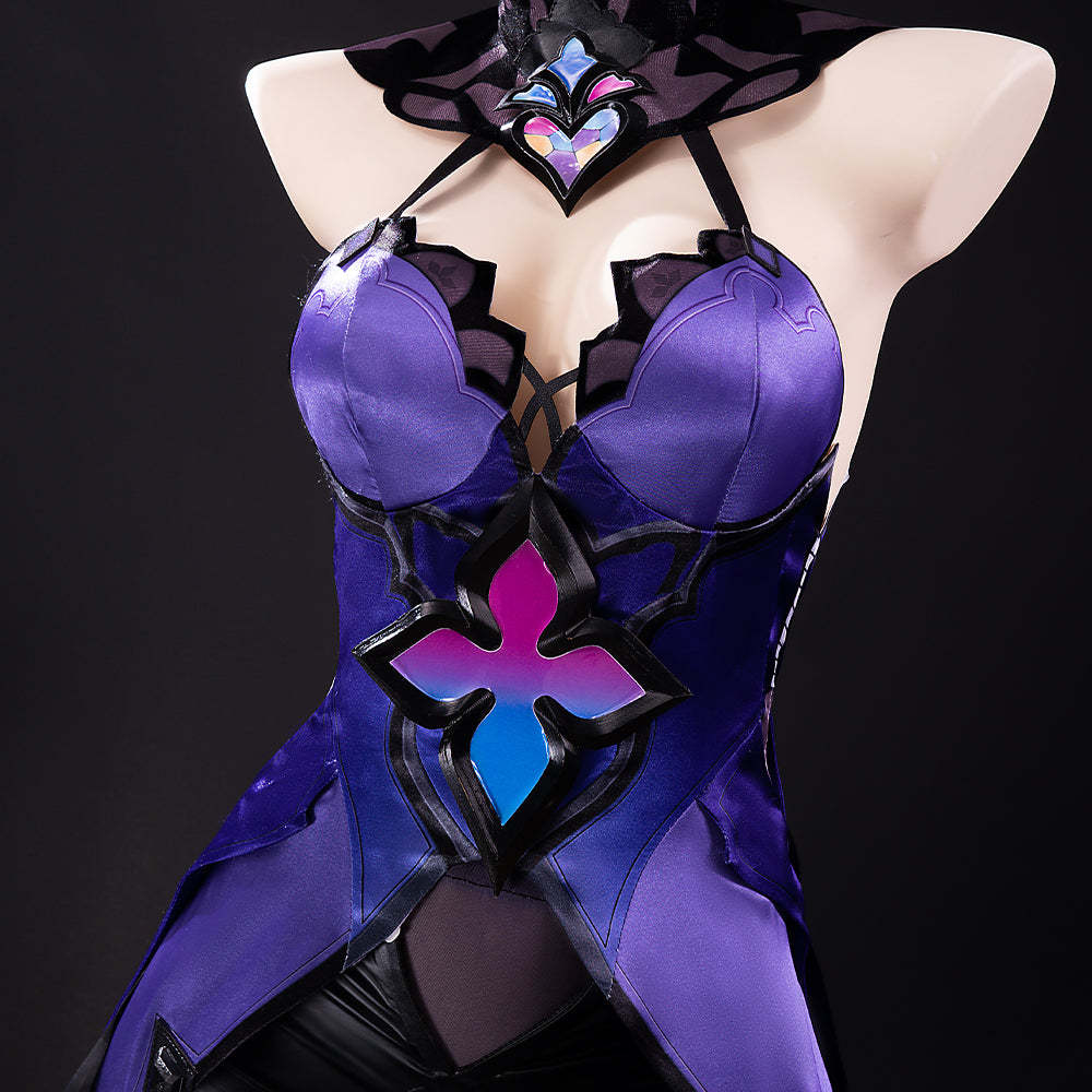 Honkai Star Rail Black Swan Cosplay Costume - Purple Dress & Wig Set | Astricos-Astricos