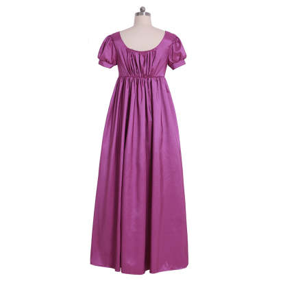 Regency Purple Medieval Renaissance Dress - Noble Tea Party Gown for Women-Astricos