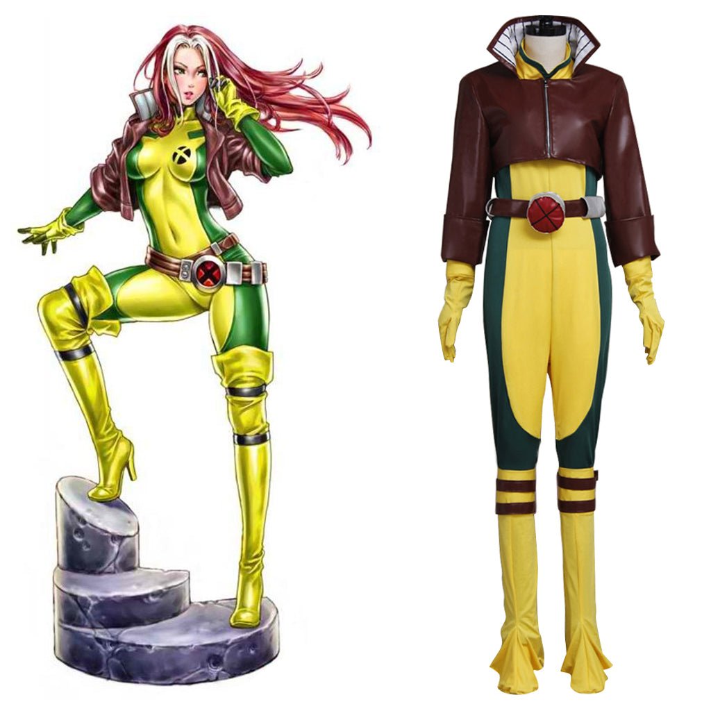Fantasia X 97 Super Villain Cosplay Rogue Costume Coat & Jumpsuit for Women - Halloween & Carnival Party-Astricos