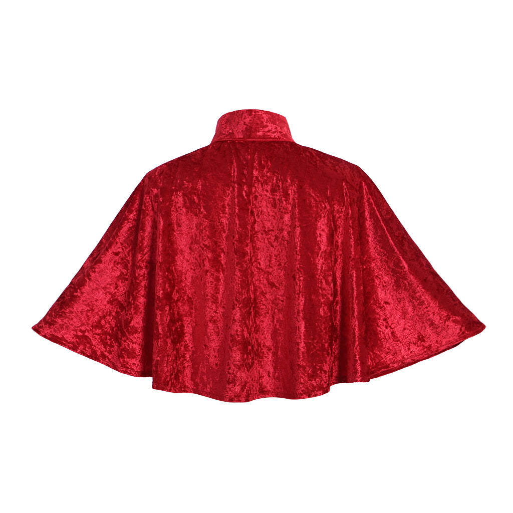Elegant Red Victorian Steampunk Cloak - Gothic Medieval Lolita Capelet for Women-Astricos