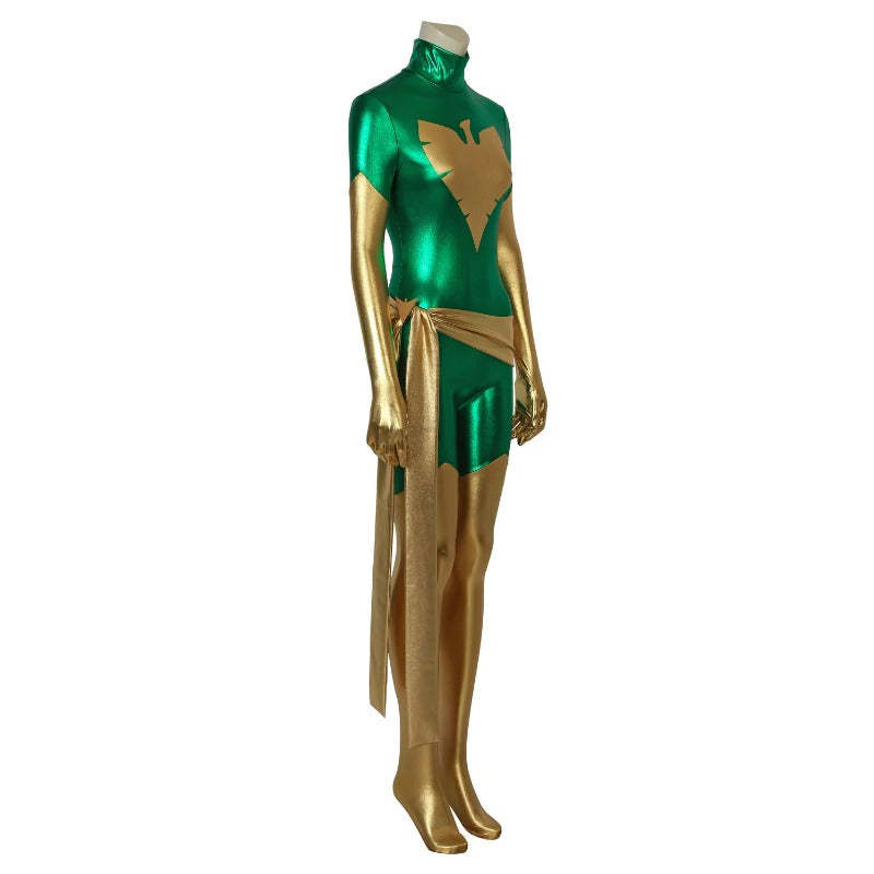 Green X-Men Dark Phoenix Jean Grey Cosplay Jumpsuit Costume | Astricos-Astricos