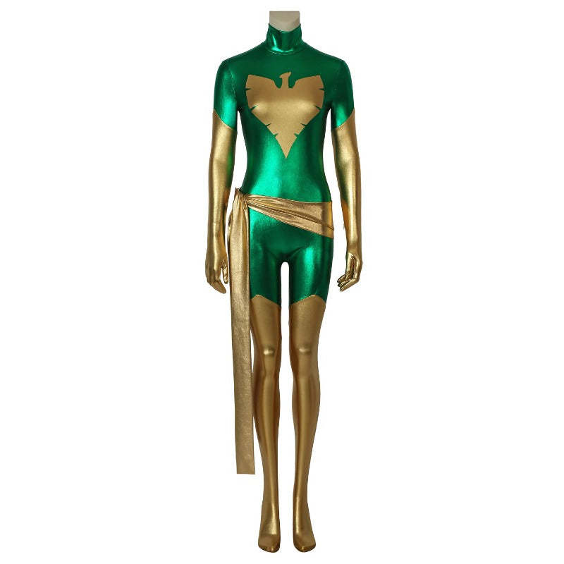 Green X-Men Dark Phoenix Jean Grey Cosplay Jumpsuit Costume | Astricos-Astricos