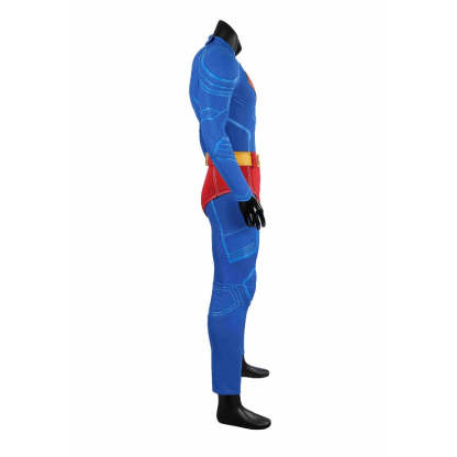 Superhero Legacy Clark Kent Cosplay Costume - Blue Zentai Bodysuit with Red Cape | Astricos-Astricos
