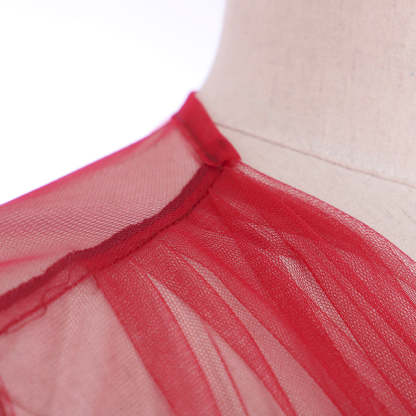 18th Century Medieval Red Mesh Bridal Boudoir Robe - Elegant Cosplay Costume-Astricos