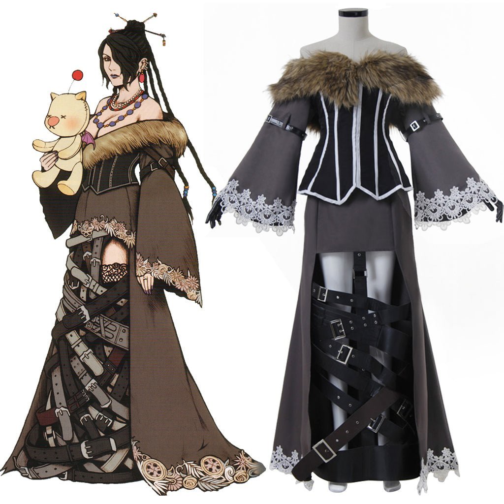 FFX Lulu Black Mage Cosplay Costume for Women - Final Fantasy X Outfit with Accessories-Astricos