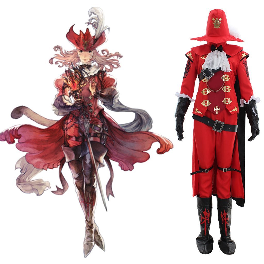 FFXIV Red Mage Cosplay Costume - Premium Fancy Combat Uniform Full Set for Final Fantasy Fans-Astricos