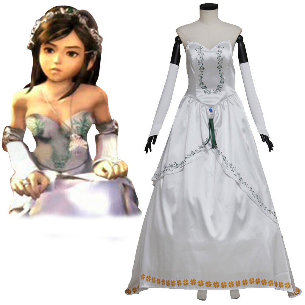 Final Fantasy IX Garnet Princess Cosplay Costume – Elegant White Wedding Gown for Women-Astricos