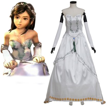 Final Fantasy IX Garnet Princess Cosplay Costume – Elegant White Wedding Gown for Women-Astricos