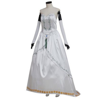 Final Fantasy IX Garnet Princess Cosplay Costume – Elegant White Wedding Gown for Women-Astricos