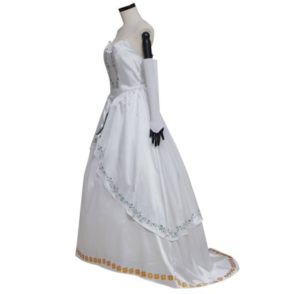 Final Fantasy IX Garnet Princess Cosplay Costume – Elegant White Wedding Gown for Women-Astricos