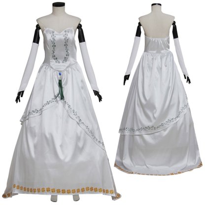 Final Fantasy IX Garnet Princess Cosplay Costume – Elegant White Wedding Gown for Women-Astricos