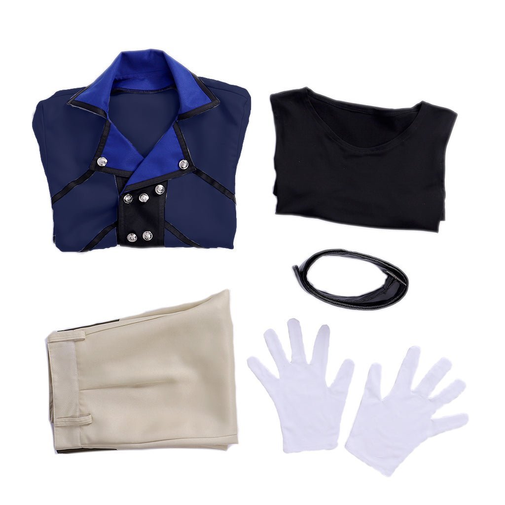 Final Fantasy Lann Cosplay Costume Full Set - Jacket, Pants, Belt | Astricos-Astricos