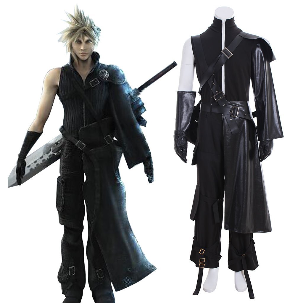 Final Fantasy VII Cloud Strife Cosplay Costume Full Set - Premium Quality with Gloves, Cloak & Belt-Astricos