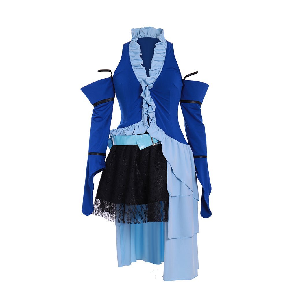 Final Fantasy X-2 Yuna Lenne Song Cosplay Costume with Earrings Set - Astricos-Astricos