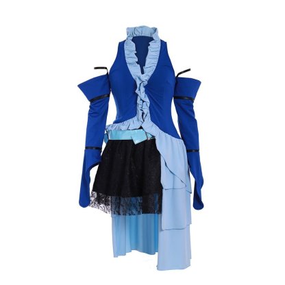 Final Fantasy X-2 Yuna Lenne Song Cosplay Costume with Earrings Set - Astricos-Astricos