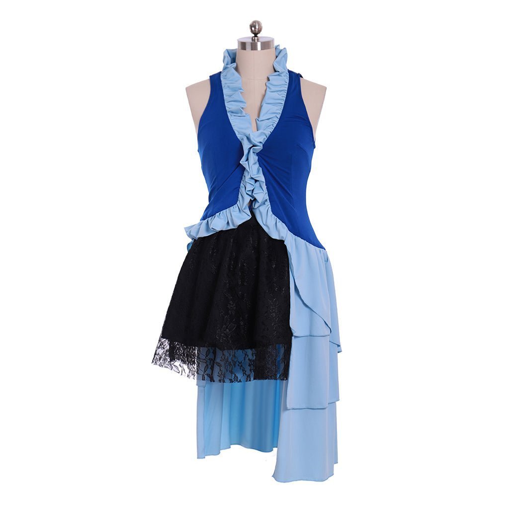 Final Fantasy X-2 Yuna Lenne Song Cosplay Costume with Earrings Set - Astricos-Astricos