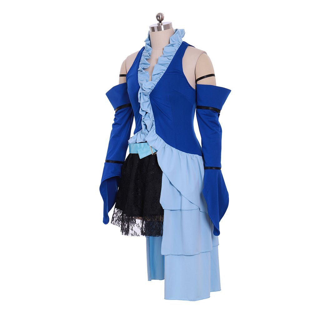 Final Fantasy X-2 Yuna Lenne Song Cosplay Costume with Earrings Set - Astricos-Astricos