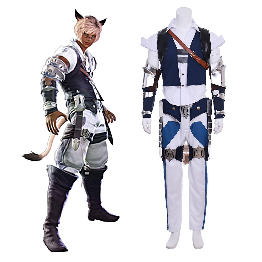 Final Fantasy XIV Miqo'te Male Cosplay Costume - Halloween & Party Outfit-Astricos
