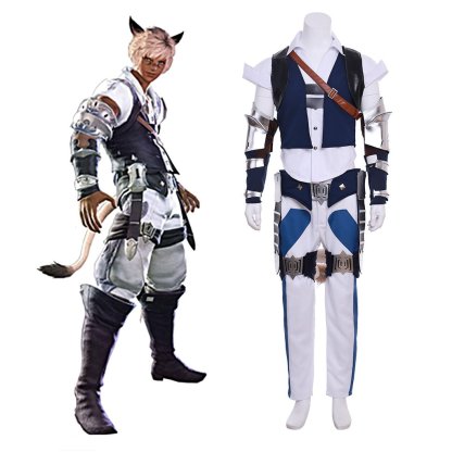 Final Fantasy XIV Miqo'te Male Cosplay Costume - Halloween & Party Outfit-Astricos