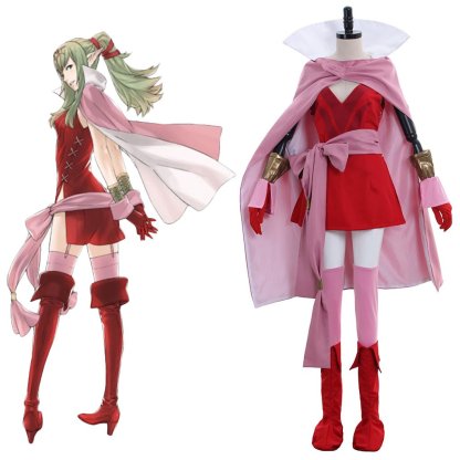 Fire Emblem Awakening Tiki Cosplay Costume - Pink Dress with Cloak for Women-Astricos
